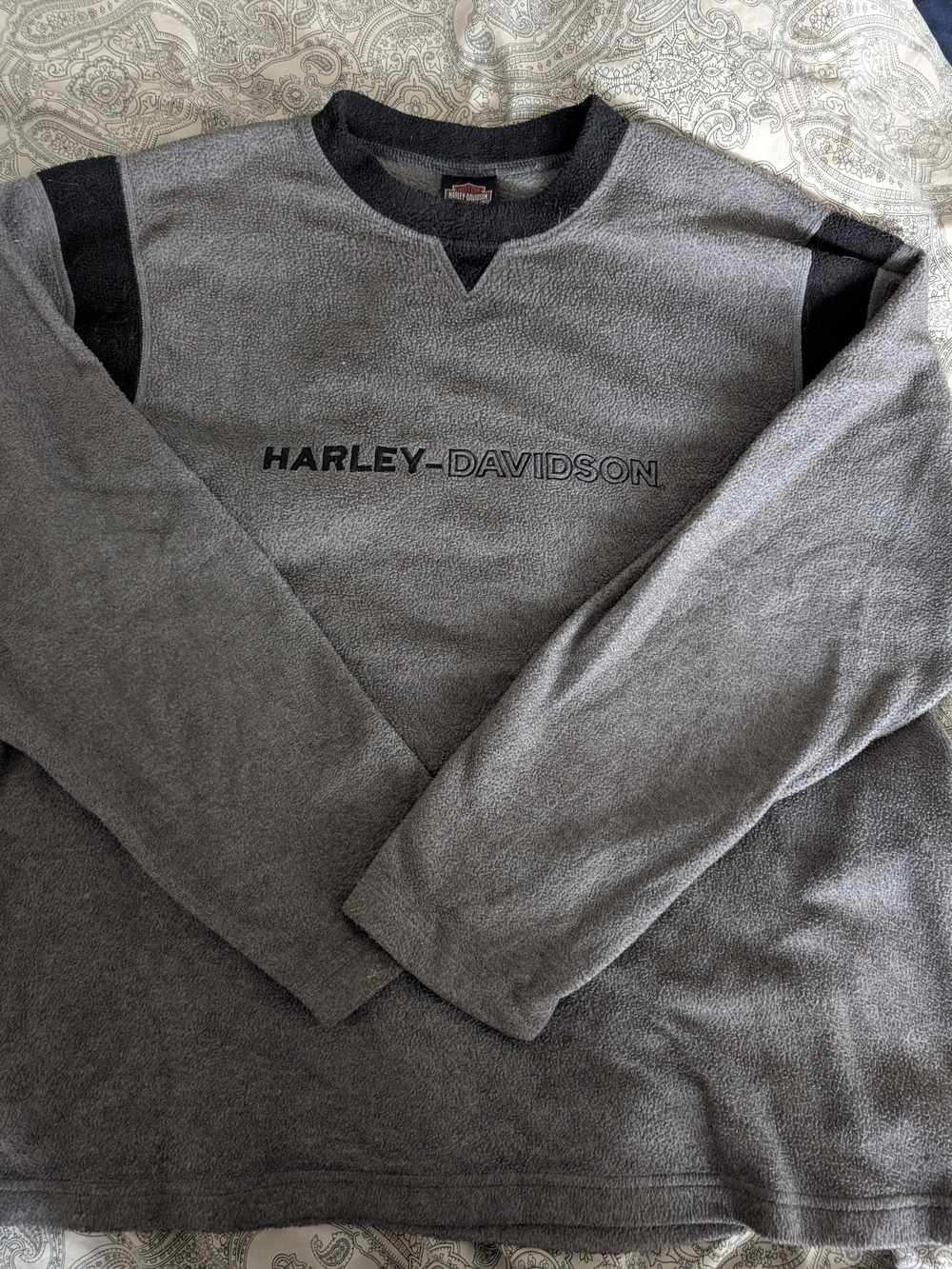 Harley-Davidson Gray and Black Crewneck Pullover